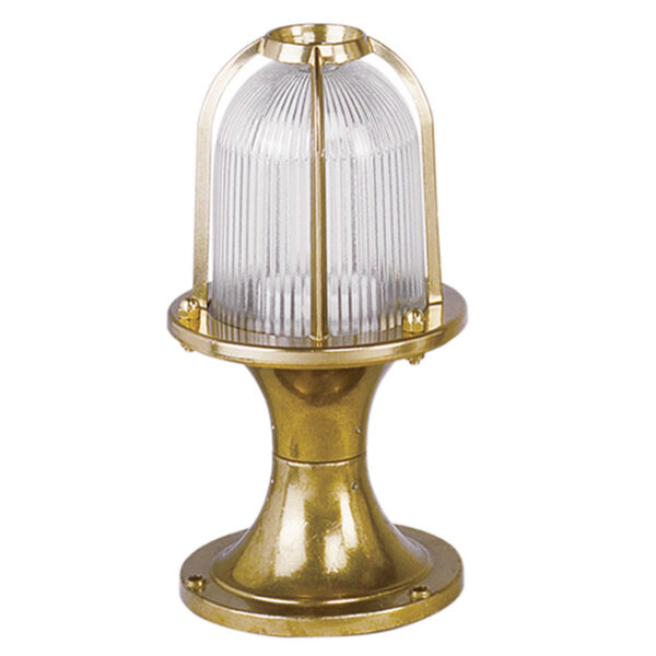 Column Light, Exterior Nautical Style Light in Brass