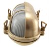 Ovale Schottleuchte mit Augenlidschild aus Messing. ART BR435F Brass