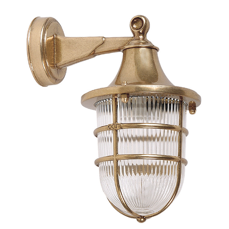 Exterior Nautical Style Wall Light In Brass, Nautical Themed Exterior Lights
