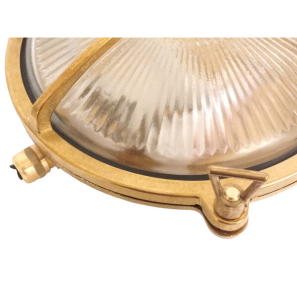 Кръгла месингова лампа. Осветление в морски стил. ART BR418 Brass.